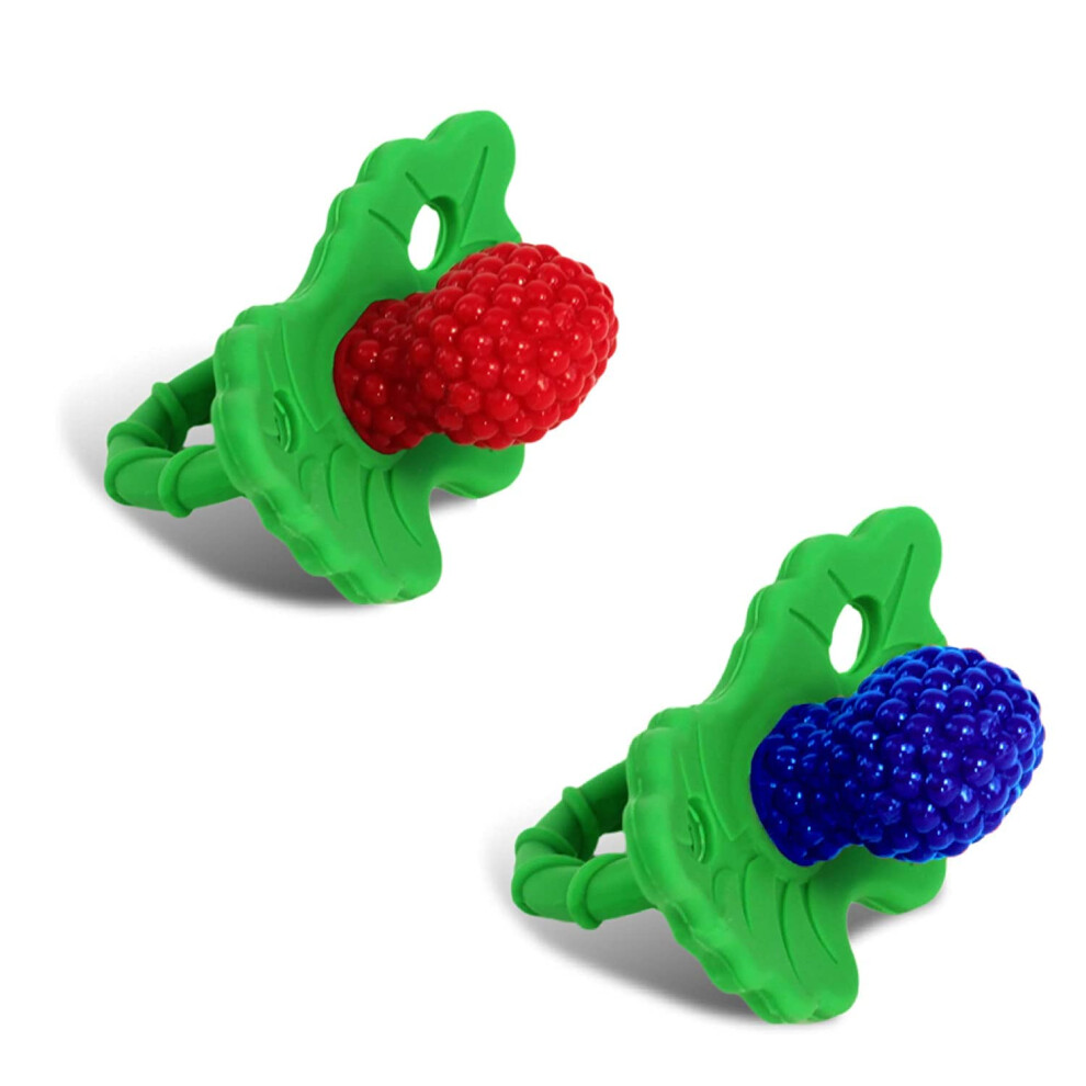 2-Pack Silicone Berrybumps Baby Teething Toys - Bpa Free Hands Free Design Teething Relief Razbaby