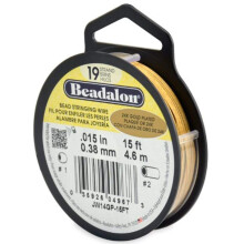 Beadalon 19-strenget perlestrengetr?d 0,015-tommer forgyldt 15 fod