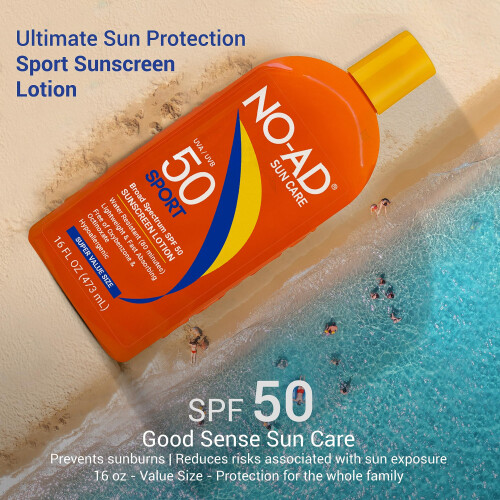 NO-AD Sport Sunscreen Lotion  SPF 50 16 oz 1