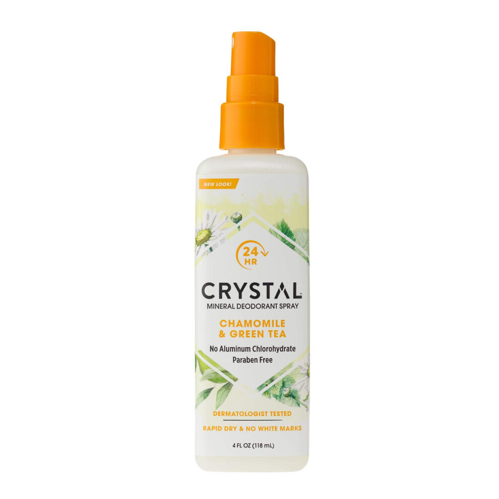Crystal Essence Mineral Deodorant Spray Chamomile & Green Tea 4 Oz (Pack Of 12)