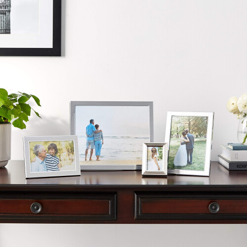 Lawrence Frames Brushed Silver Plated Metal Picture Frame  2x3 1