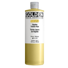 Acrilice fluide de Golden Napoli Galben Hue 16 FL. Oz. Bottle Professional Acrilic Paint Semi-Opque