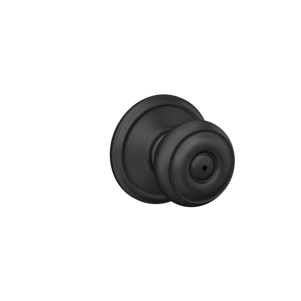 Photos - Door Handle Schlage F40 GEO 622 Georgian Door Knob Bed & Bath Privacy Lock Matte Black F40GEO622