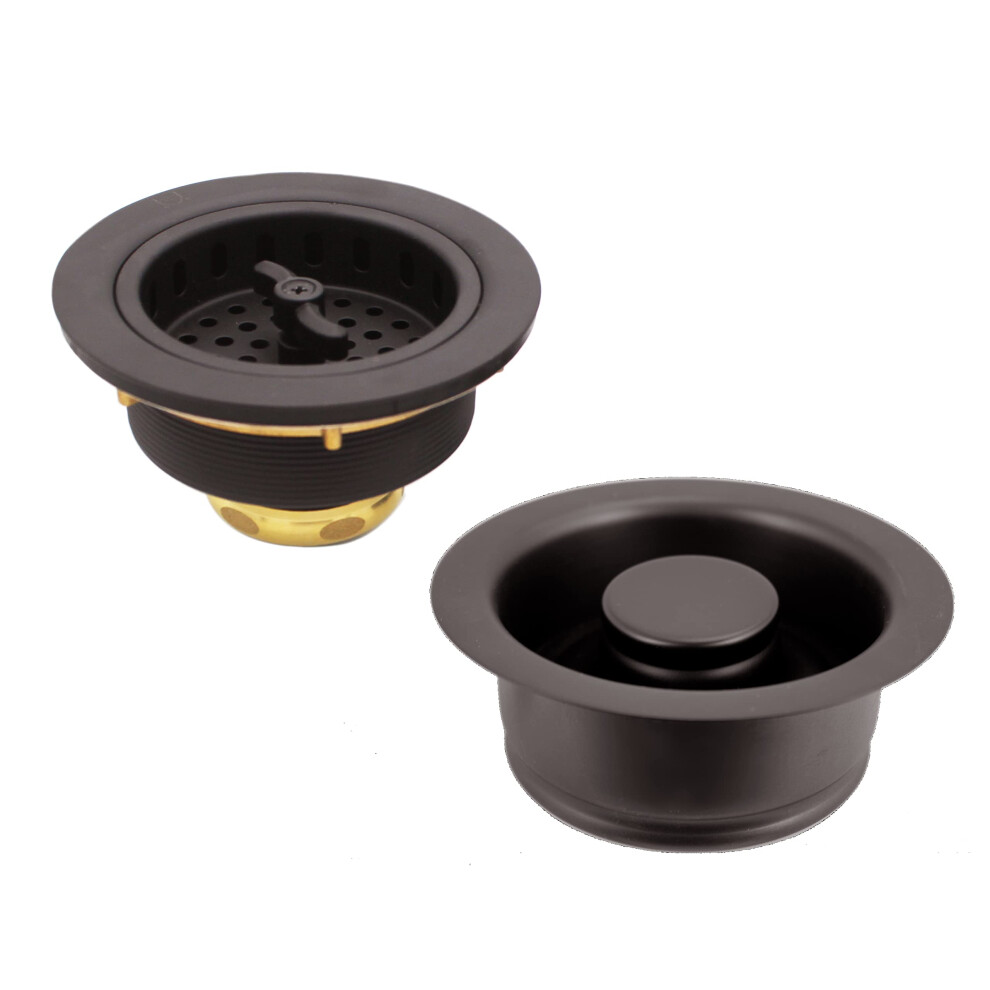 Westbrass D2155-12 Wing Nut Style Large Kitchen Basket Strainer With Waste Disposal Flange And Stopper Oil Rubbed Bronze 747028255127