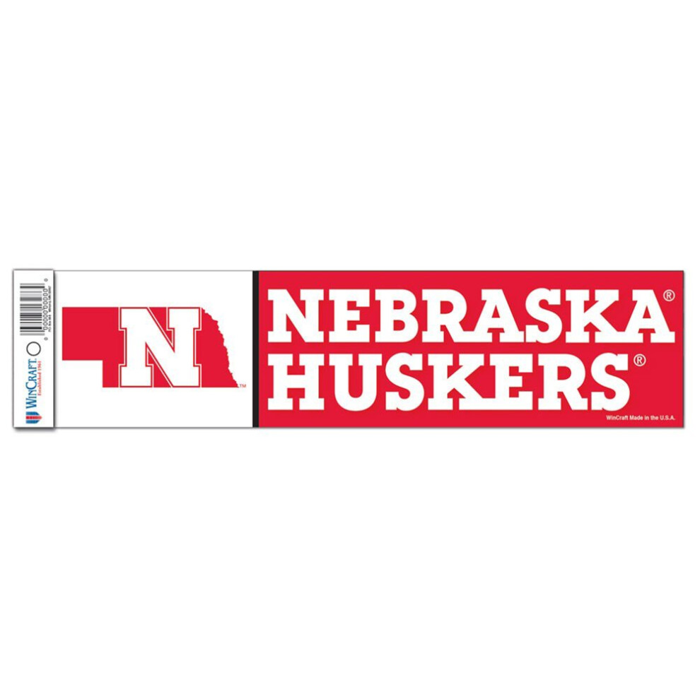 Wincraft Ncaa Nebraska Cornhuskers Decal3x12 Bumper Strip Decal Team Colors One Size 032085132611