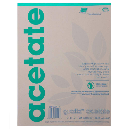 Grafix Clear Acetate Film - 9"""" x 12"""" .005""""
