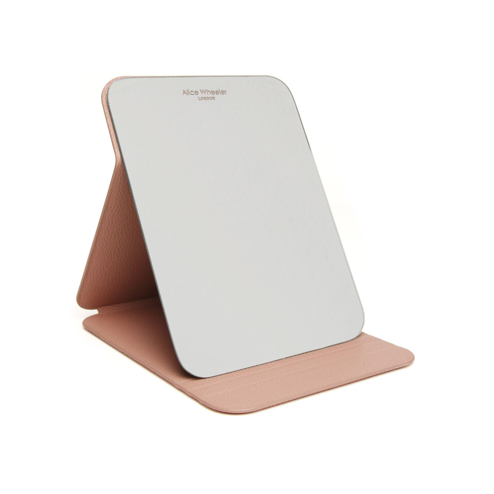 Alice Wheeler Pink (Pink) Vegan Leather Boxed Folding Travel Vanity Mirror
