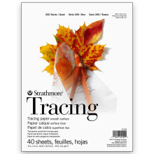 Strathmore 200 Series Tracing Paper Tape Bound Pad 9x12 inches 40 Sheets (25lb/41g) - Artist Paper for Adults and Students