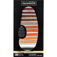 General Pencil 94012ABP Multi Pastel Gecomprimeerde Krijtstiften, 12-Pack