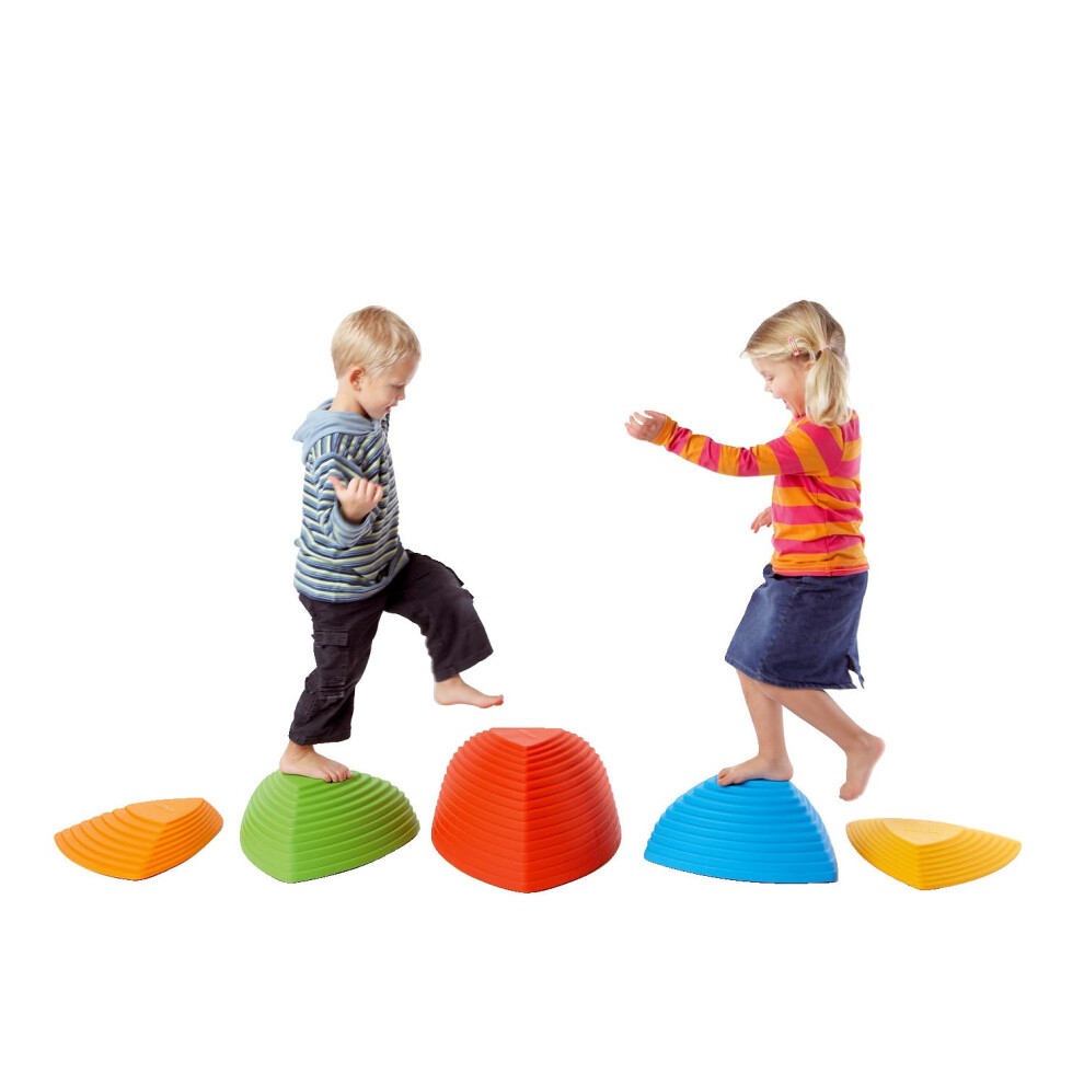 GONGE Hilltops - Les pierres de gu    antid   rapantes originales pour enfants -    quilibre, coordination et motricit    - Couleurs vives - Lot de 5