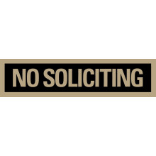 Headline Sign Selbstklebendes Schild Kein Hausieren , 5,1 x 20,3 cm, Schwarz und Gold, hergestellt in den USA (9369)