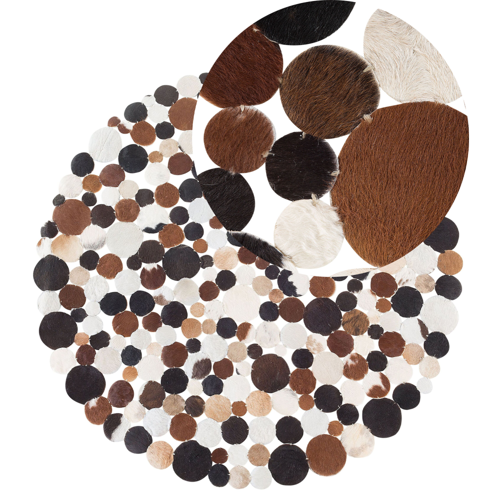 Rug SORGUN ø 140 cm Leather Golden Brown