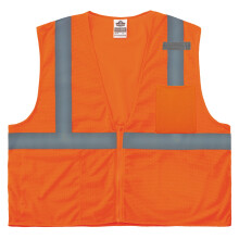 Unisex sietovan    vesta Ergodyne Each Class 2 Economy so zipsom, oran   ov   , velkost XX-Large-3X-Large US