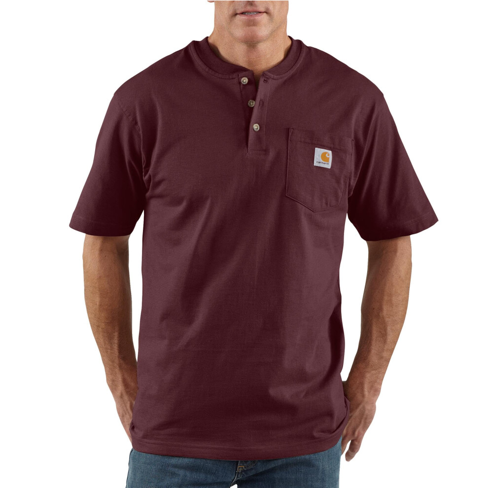 Carhartt mens Loose Fit Heavyweight Short-sleeve Pocket T-shirt (Big & Tall) henley shirts  Port  4X-Large US