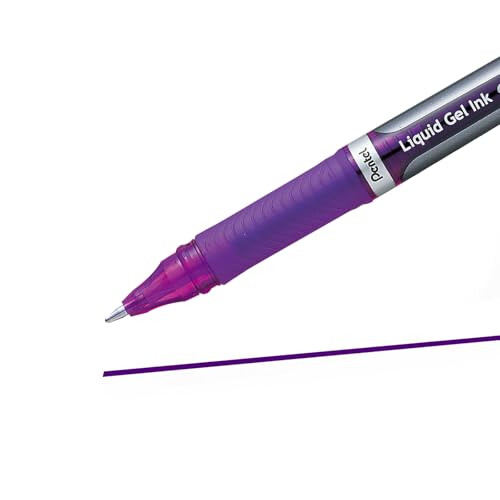 Pentel Pentel ENER-GEL Deluxe Υγρή Γραφίδα, Παχιά Γραμμή, Μεταλλική Μύτη, Μωβ Μελάνι, Κουτί 12 (BL60-V) 2