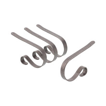 Haute Decor The Original MantleClip Stocking Holder with Holly Embossed Design- 4 Pack (Pewter) - Christmas Stocking Hanger Adjusts to Fit Various Man