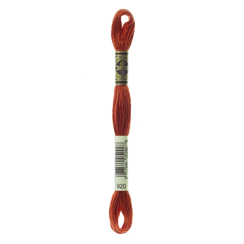 Dmc 117-920 6 Strand Embroidery Cotton Floss Medium Copper 8.7-Yard