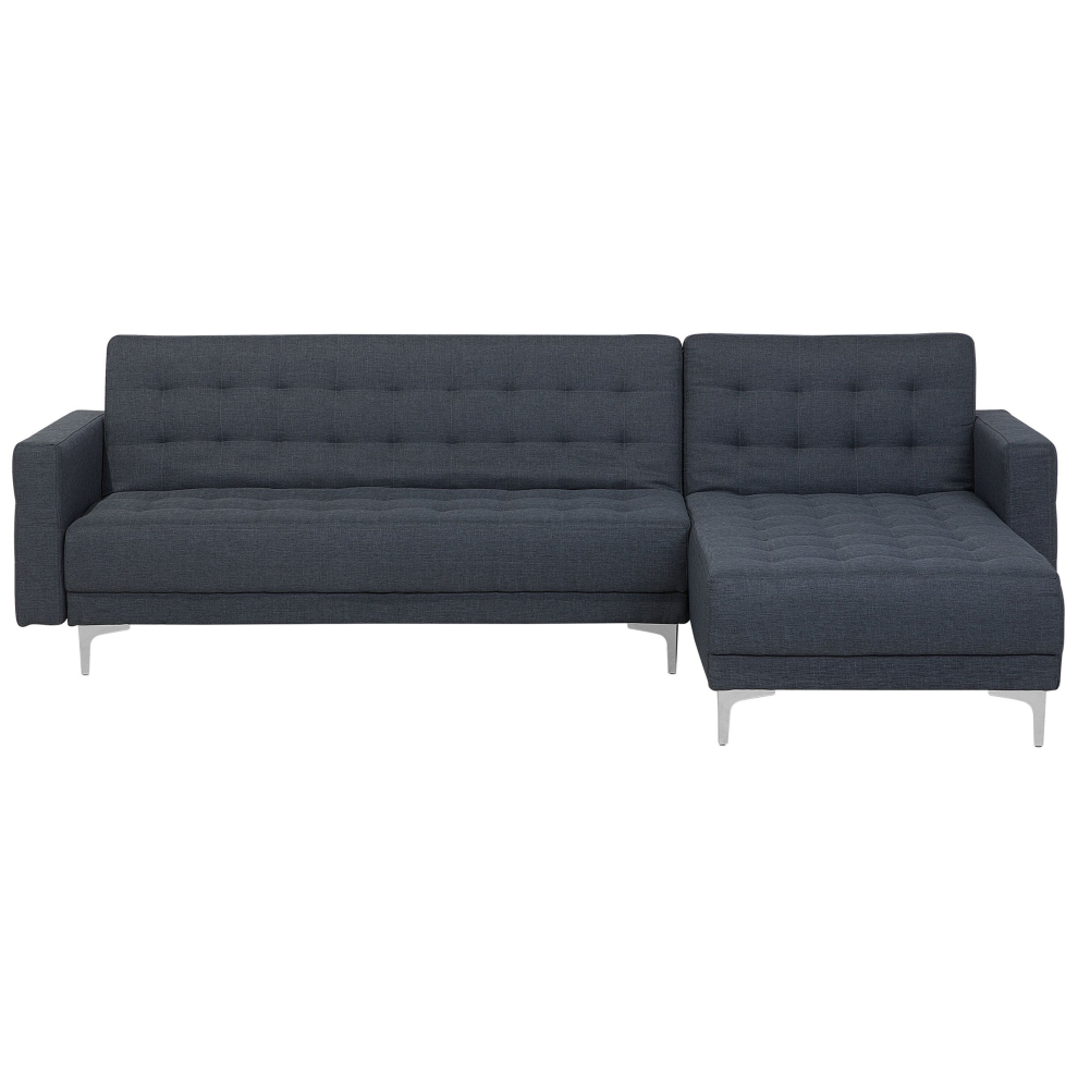 Modular Corner Sofa Bed ABERDEEN Fabric Dark Grey 4 Seater Left Hand