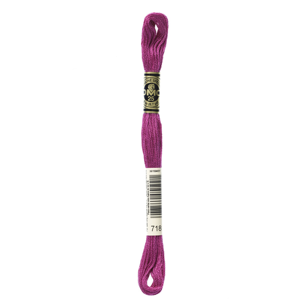 DMC 117-718 Six Strand Embroidery Cotton Floss  Plum  8.7-Yard