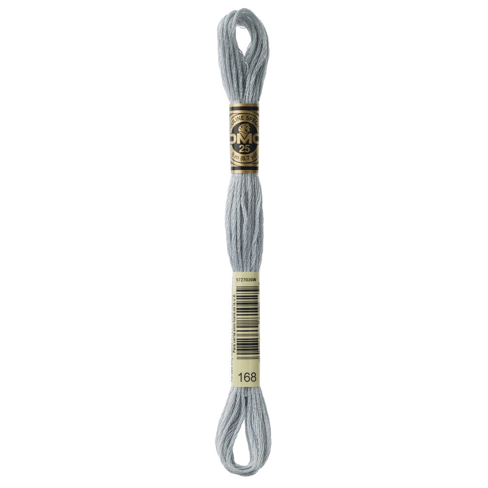 DMC 117-168 Mouline Stranded Cotton Six Strand Embroidery Floss Thread  Very Light Pewter  8.7-Yard