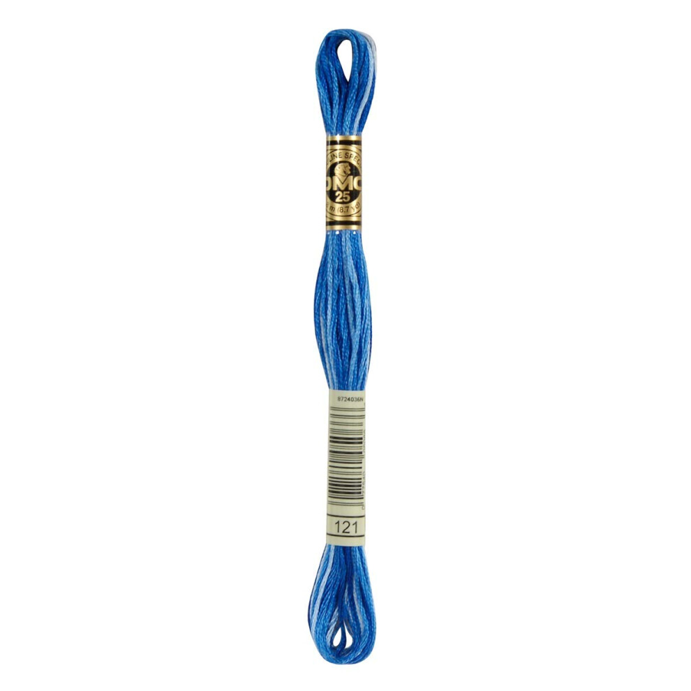 DMC 117-121 Mouline Stranded Cotton Six Strand Embroidery Floss Thread  Variegated Delft Blue  8.7-Yard  Pack of 12