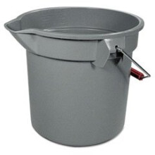 RUBBERMAID 14-Quart Rundbehälter, 12" Durchmesser x 11-1/4" H, Graues Kunststoff (8er Pack)