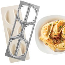 CuCinapro Pierogi Maker W Tray and Press - FAIT 6 PEROGIS DUMPLINGS POSTSTICKERS OU PATISTR