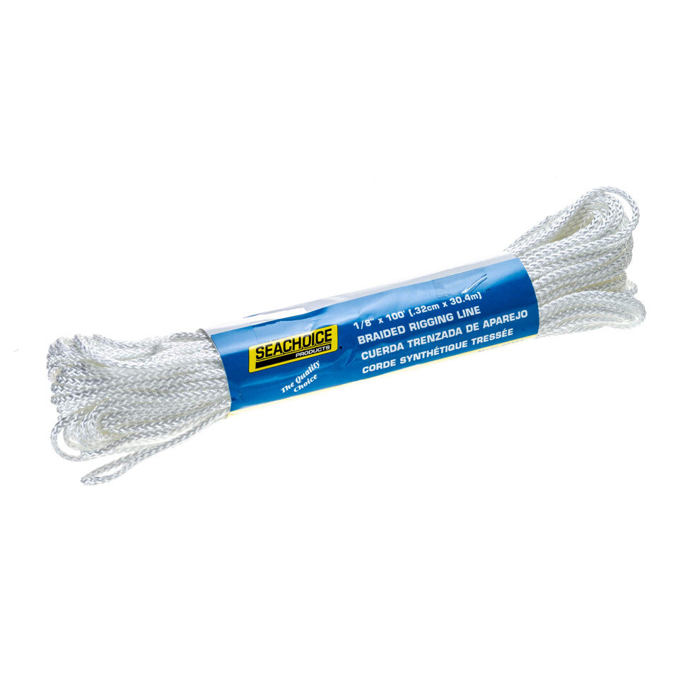 Seachoice Braided Utility Line Boat Rope  1/8 In. X 100 Ft.  White-image-OPC-PFMY9XF-NEW