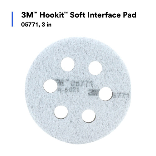 3M 3M Hookit Soft Interface Pad 05771  3 in  Foam  Quick Change  Soft Pad for Autobody Sanding 1