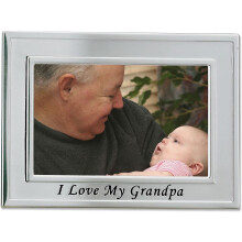 Lawrence Frames Sentiments Collection Brushed Metal 4 by 6 I Love My Grandpa Picture Frame Silver