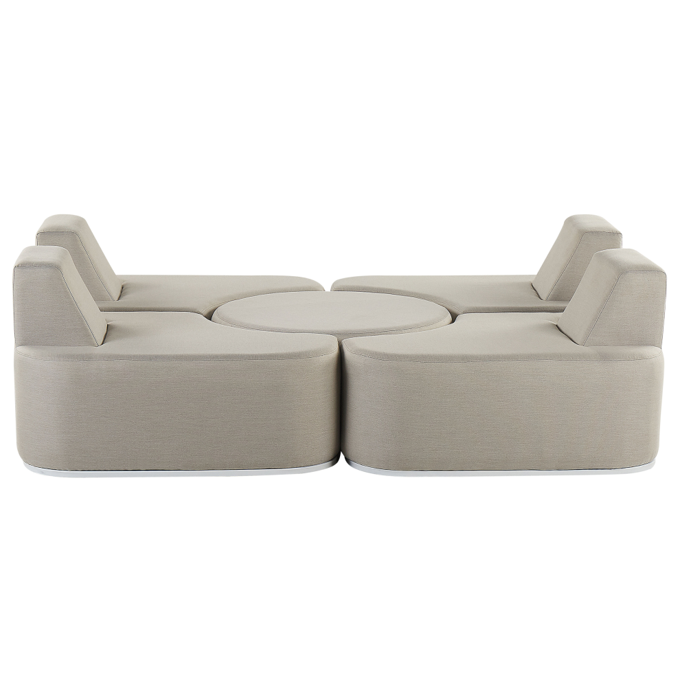 Garden Lounge Set with Table 4 Seater FABRO Modular Light Grey
