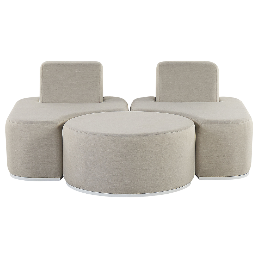 Garden Lounge Set with Table 2 Seater FABRO Modular Light Grey