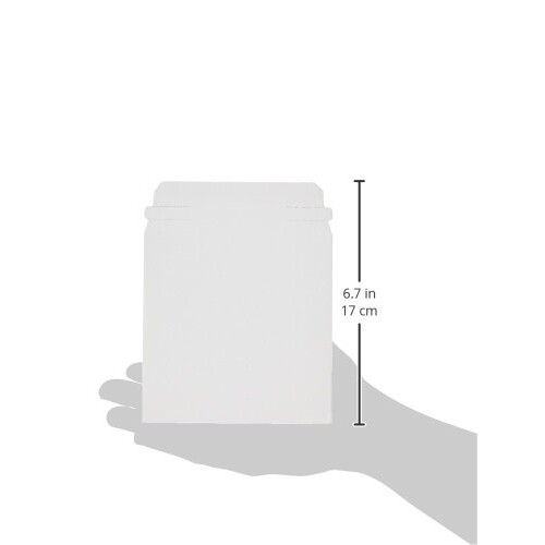 Mailers de CD/DVD de papelo branco de 5 x 5 polegadas com aba e selo, pacote com 100 2
