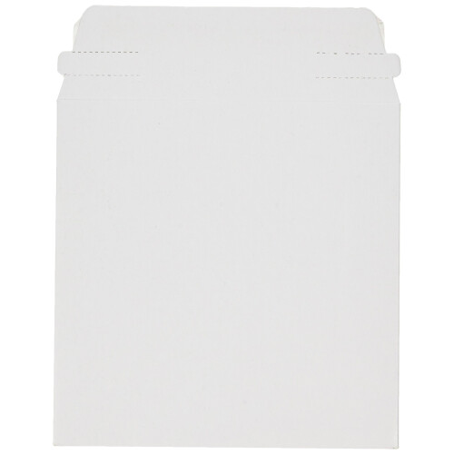 Mailers de CD/DVD de papelo branco de 5 x 5 polegadas com aba e selo, pacote com 100
