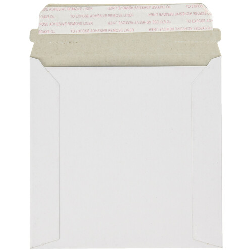 Mailers de CD/DVD de papelo branco de 5 x 5 polegadas com aba e selo, pacote com 100 1