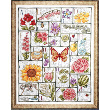 Kit de broderie au point de croix Design Works Crafts Floral ABC Blanc au m   tre