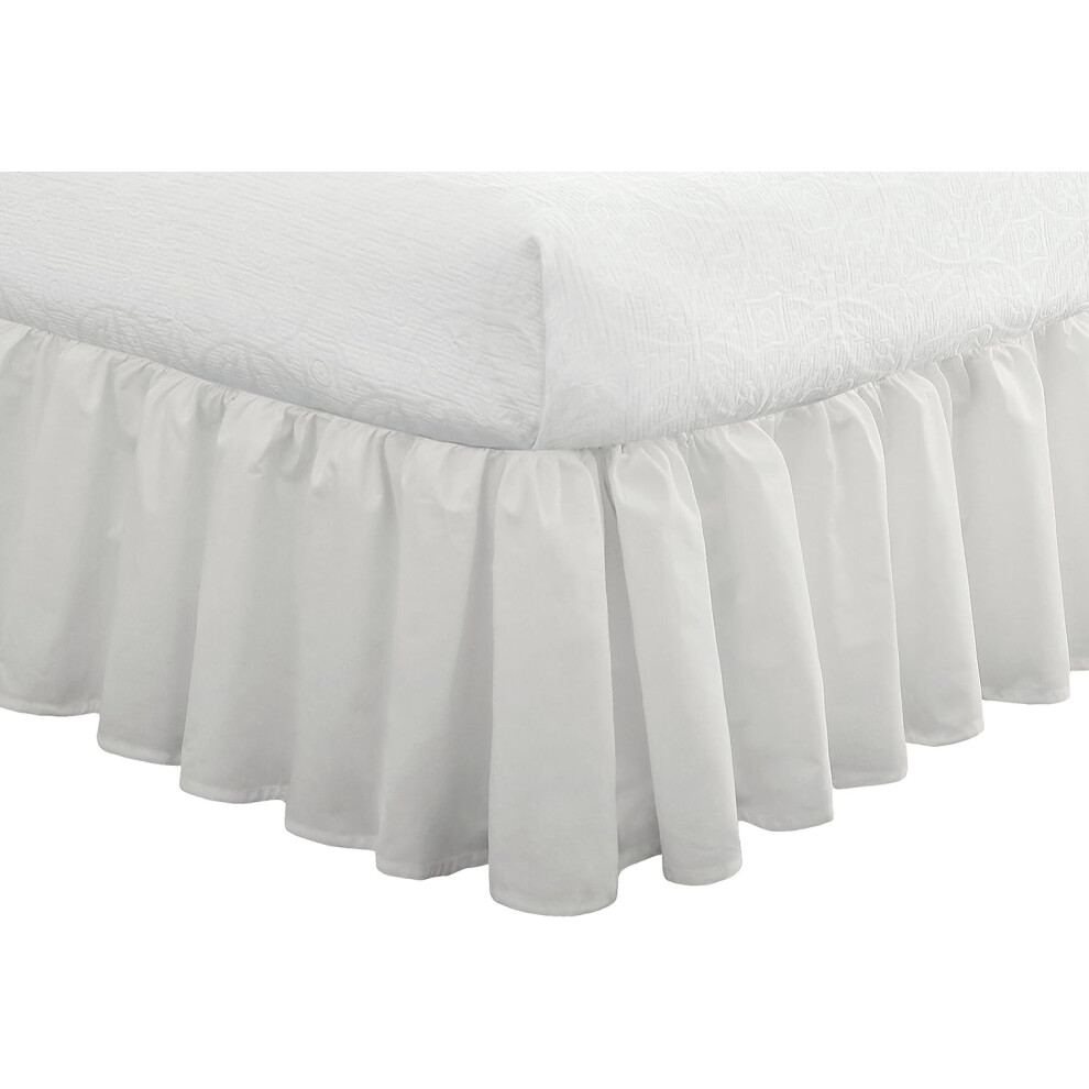 ID  ES FRA  CHES Id  es Parure de lit Jupe de lit    volants Classique 14 Longueur de chute Style fronc   Queen Blanc FRE30114WHIT03