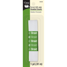 El   stico trenzado Dritz x blanco de 3/4 de pulgada por 1 yarda