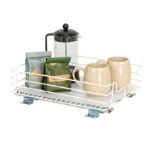 Household Essentials Glidez Paint-Finished Steel Pull-Out/Slide-Out Storage Organizer with Plastic Liner - Under Cabinet or Wire Shelf Use - 1-Tier D