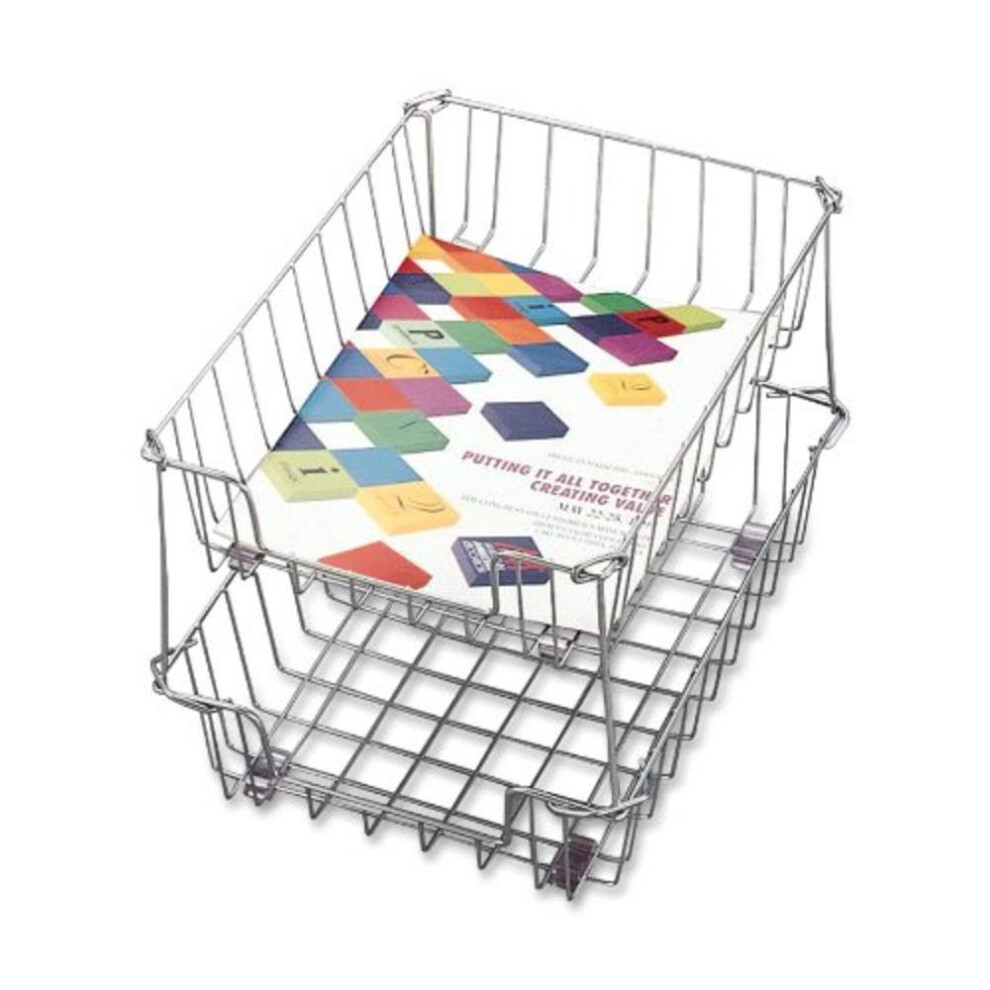 Fellowes : Workstation Letter Desk Tray Organizer  Wire  Silver -:- Sold as 2 Packs of - 1 - / - Total of 2 Each-image-OPC-PGFCPYC-NEW