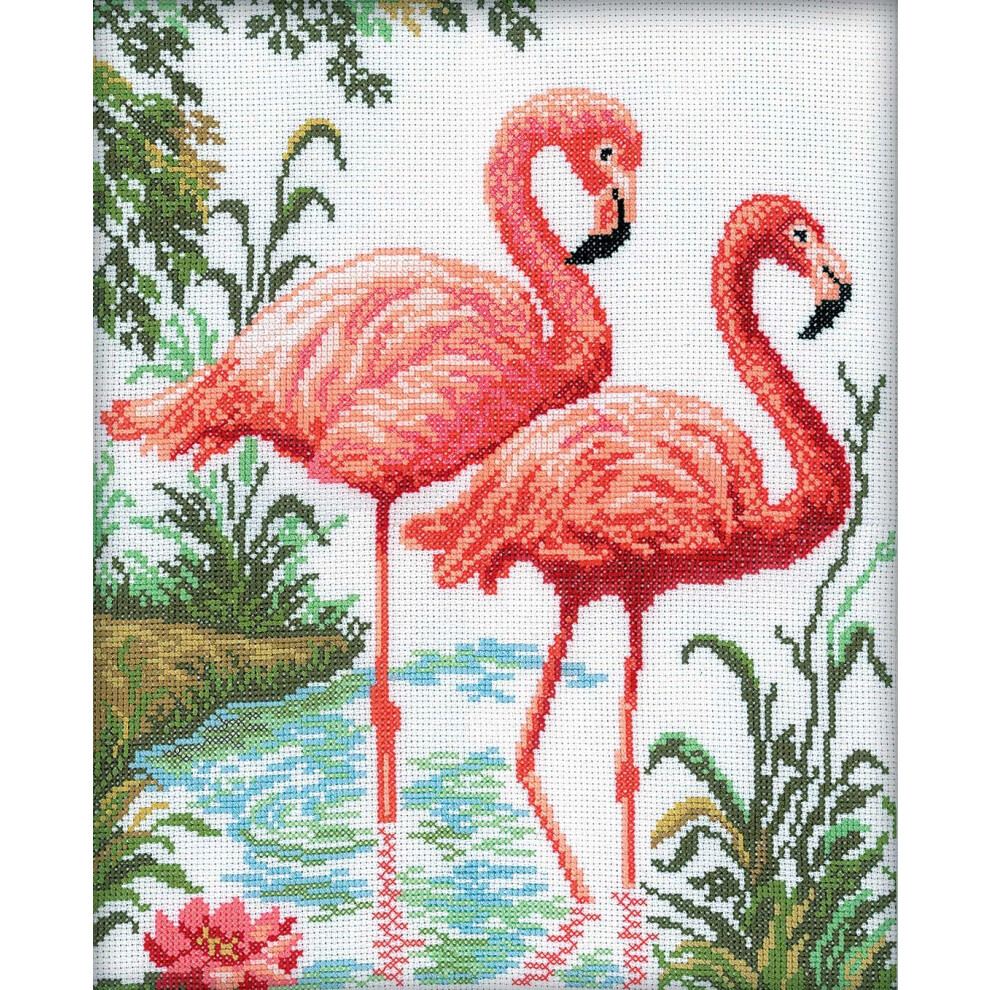 Rto Flamingos Kreuzstich-Set, 26,4 X 31,8 Cm-image