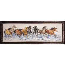 Design Works Crafts 2499 Splashdown-hevoset laskettavat ristipistopakkaus 20 x 56 cm, erilaisia