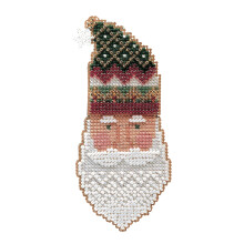 Kit di decorazioni a punto croce con perline di Kris Kringle Mill Hill 1999 Charmed Santa Faces MHCSF17