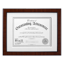 Malden International Designs Burl Wood Document Frame 8.5x11 Walnut