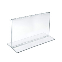 Azar 152727 Horizontal Double-Sided Stand Up Sign Holder 10 Count Clear 6 in W X 4 in H
