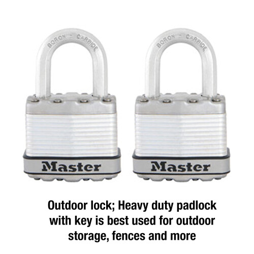 Master Lock Master Lock M1XT Magnum Παράλληλη Σιδερένια Κλειδαριά, 2 Πακέτο Κλειδιά ομοιόμορφα, Ασημί 1