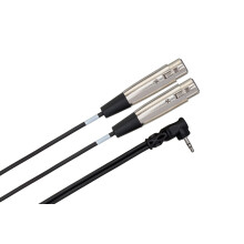 Hosa CYX-402F kaksois-XLR3F - kulmaliitin 3,5 mm TRS -mikrofonikaapeli, 0,6 m