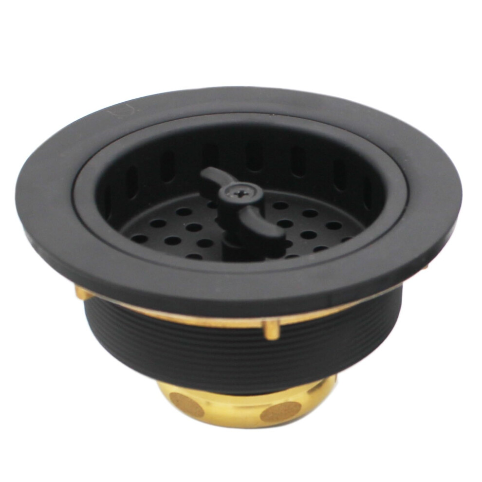 Westbrass Wing Nut Style Large Kitchen Sink Basket Strainer Matte Black D213-62 Twin 747028213622