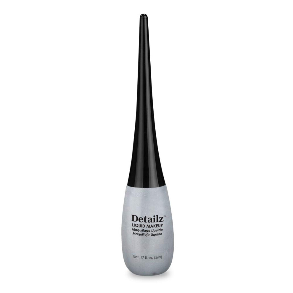 Mehron Makeup Detailz Fine Tip Liquid Makeup | Fine Point Eyeliner| Fine Tip Professional Liquid Face Paint & Eyeliner .17 fl oz (5 ml) (Silver)