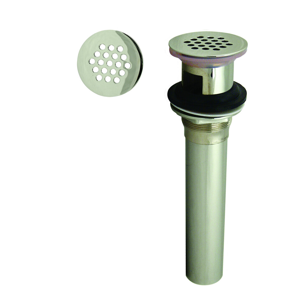 Westbrass D411-2-05 Grid Strainer Lavatory Drain With Overflow Holes-Exposed Polished Nickel 747028007160
